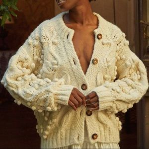 Doen Skye Cardigan Sweater Cream Small